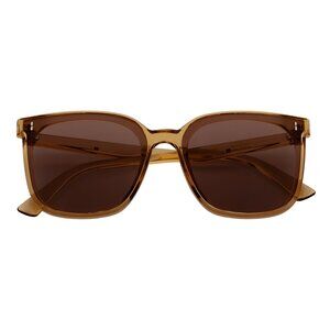 Polarized Womens Oversize Square Cat Eye Sunglasses Clear Brown Brown Tint